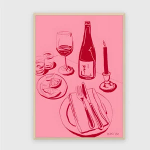 Kök nr 342 – akustiktavla med tryck, 104×73 cm, ljus ram