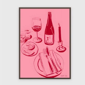 Kök nr 342 – akustiktavla med tryck, 104×73 cm, mörk ram