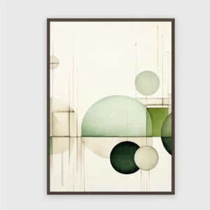 Boho nr 218 – akustiktavla med tryck, 104×73 cm, mörk ram