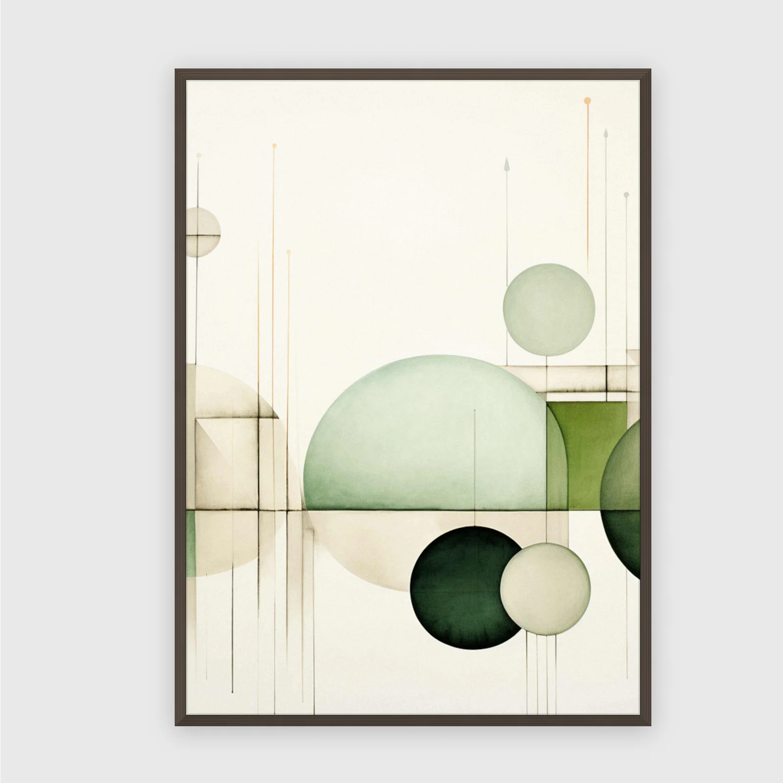 Boho nr 218 – akustiktavla med tryck, 104×73 cm, mörk ram