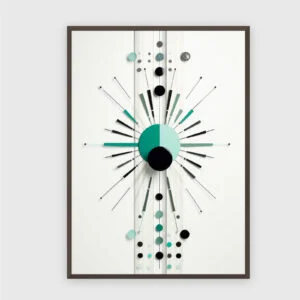 Boho nr 154 – akustiktavla med tryck, 104×73 cm, mörk ram