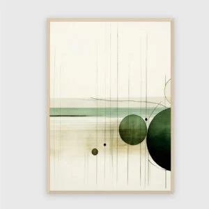 Boho nr 220 – akustiktavla med tryck, 104×73 cm, ljus ram