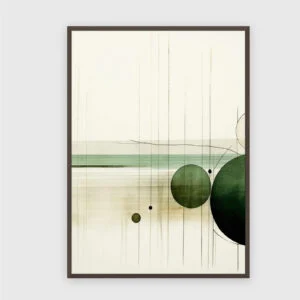 Boho nr 220 – akustiktavla med tryck, 104×73 cm, mörk ram