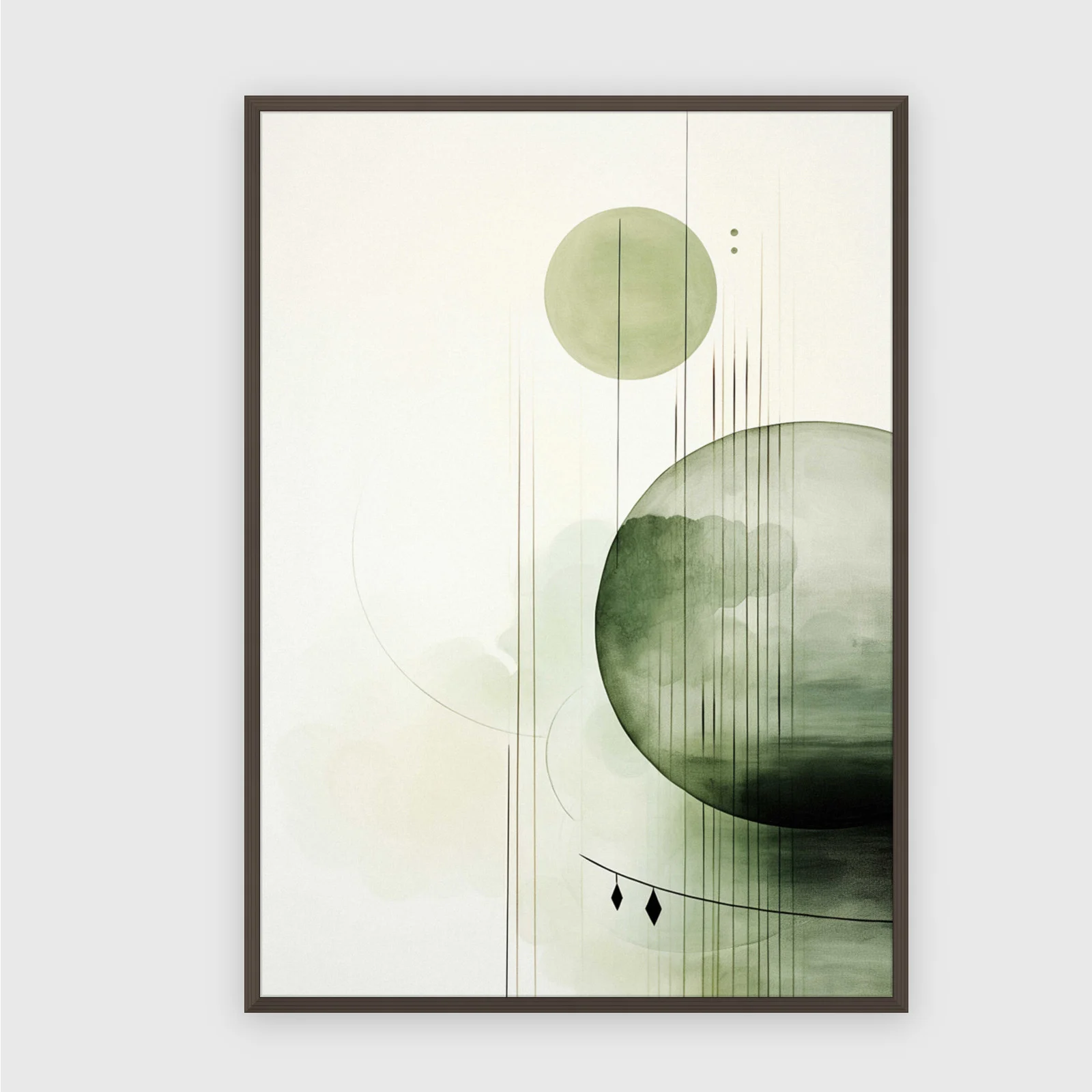 Boho nr 176 – akustiktavla med tryck, 104×73 cm, mörk ram