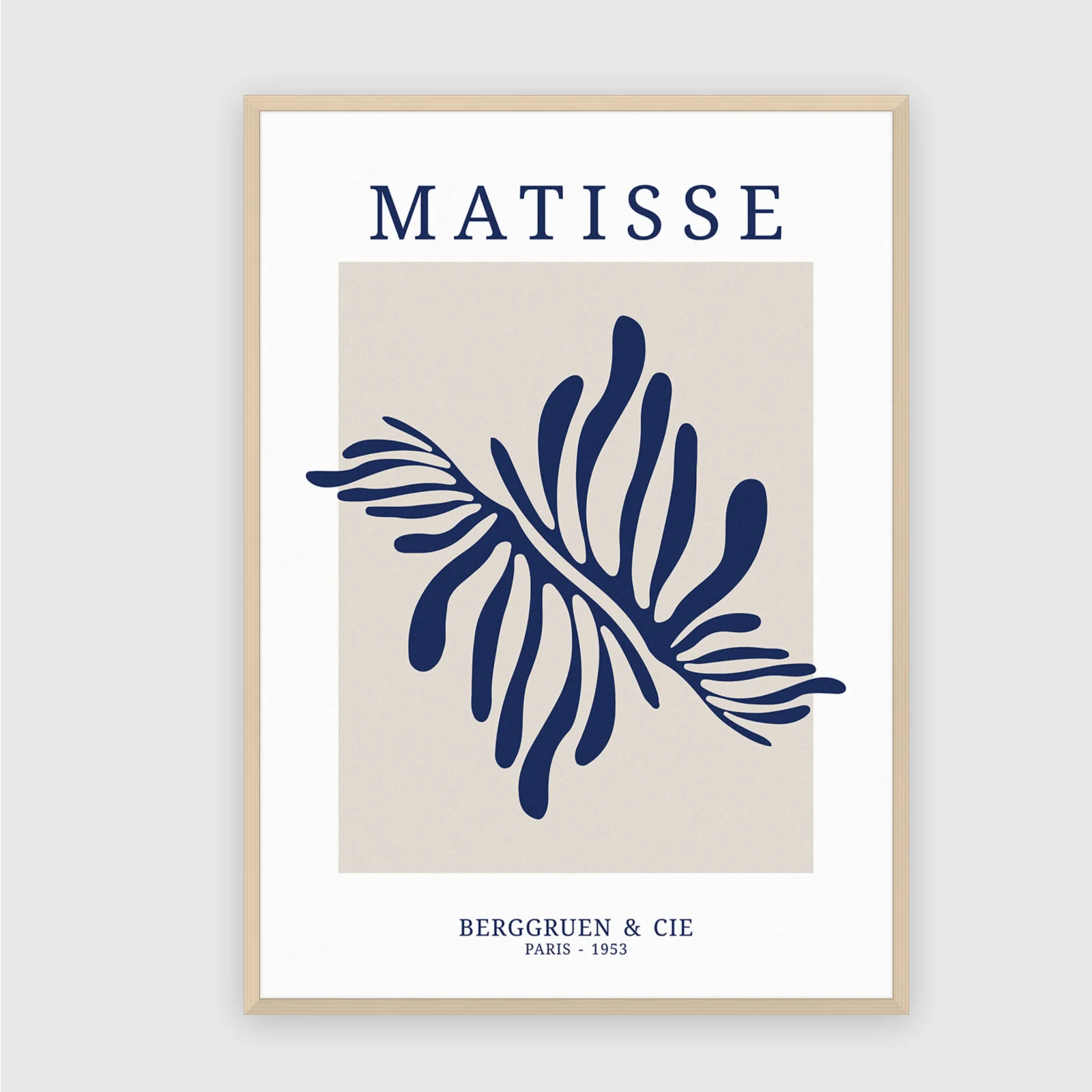 Matisse nr 143 – akustiktavla med tryck, 104×73 cm, ljus ram