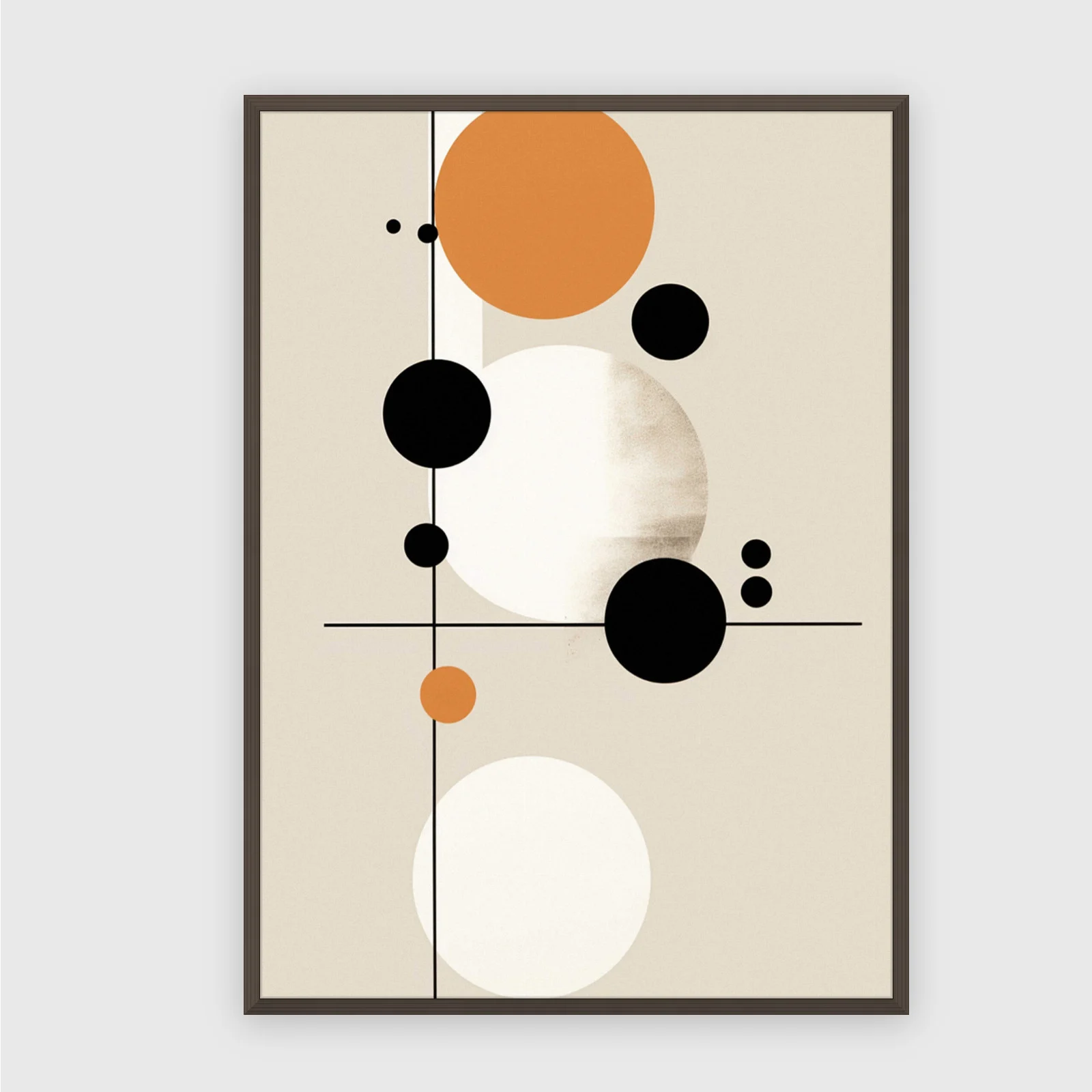 Boho nr 70 – akustiktavla med tryck, 104×73 cm, mörk ram