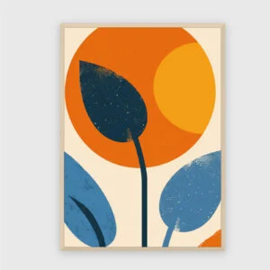 Blomma nr 79 – akustiktavla med tryck, 104×73 cm, ljus ram