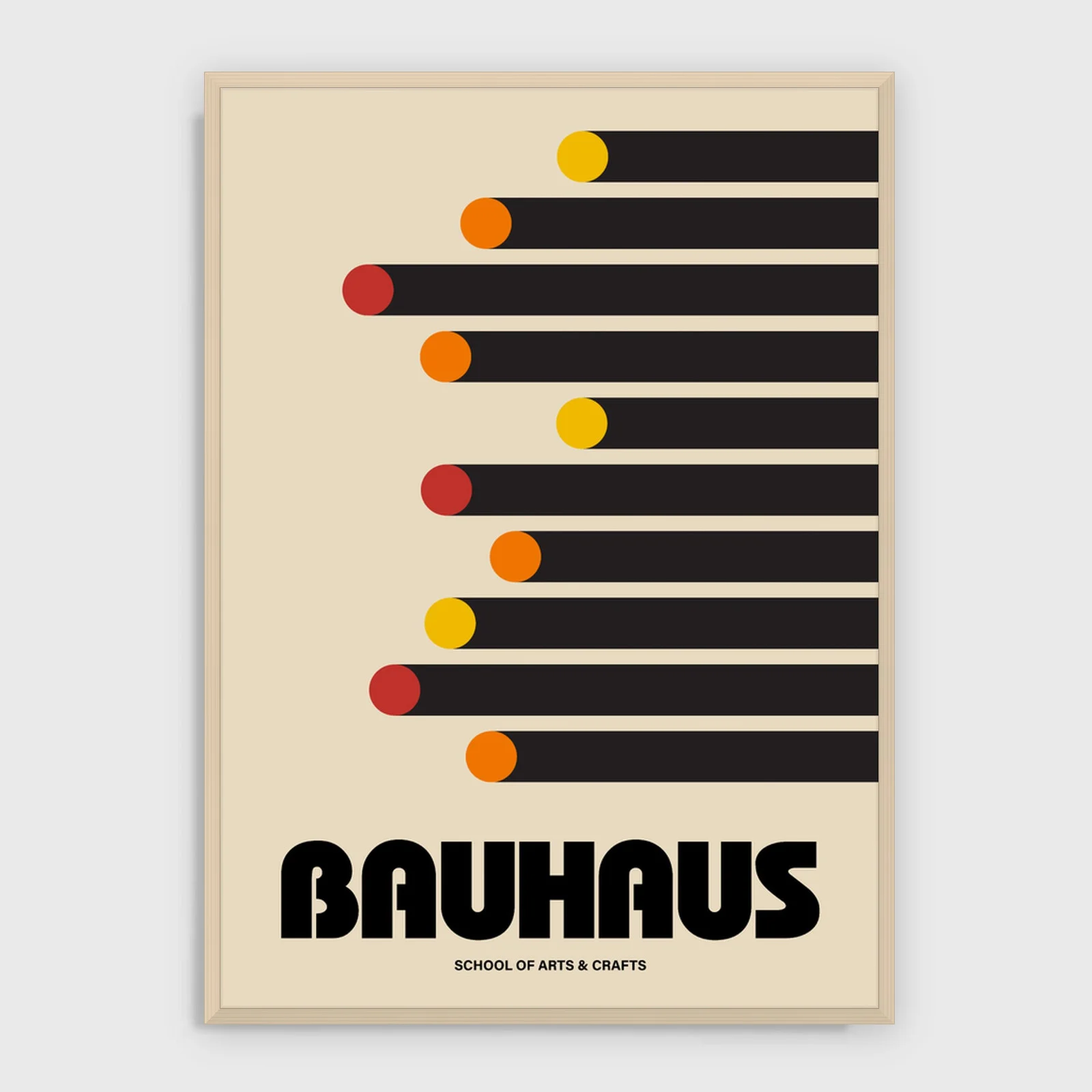 Bauhaus – Bauhaus nr 301 – akustiktavla med tryck, ljus ram