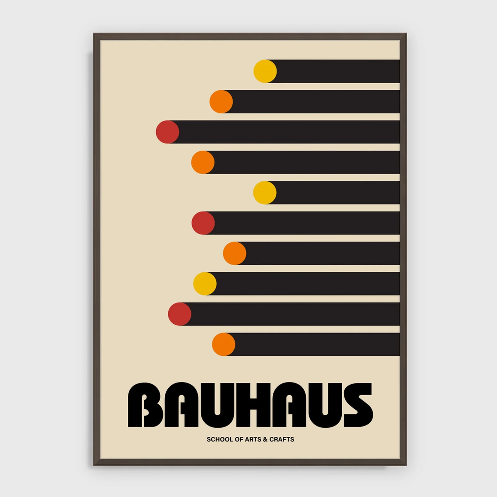 Bauhaus – Bauhaus nr 301 – akustiktavla med tryck, mörk ram