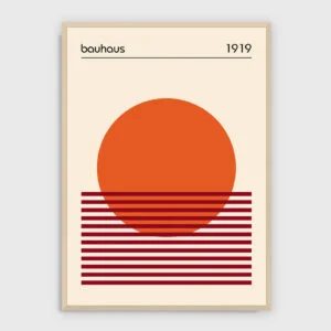 Bauhaus – Bauhaus nr 107 – akustiktavla med tryck, ljus ram