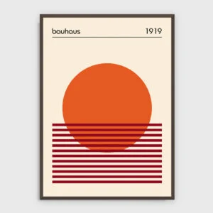 Bauhaus – Bauhaus nr 107 – akustiktavla med tryck, mörk ram