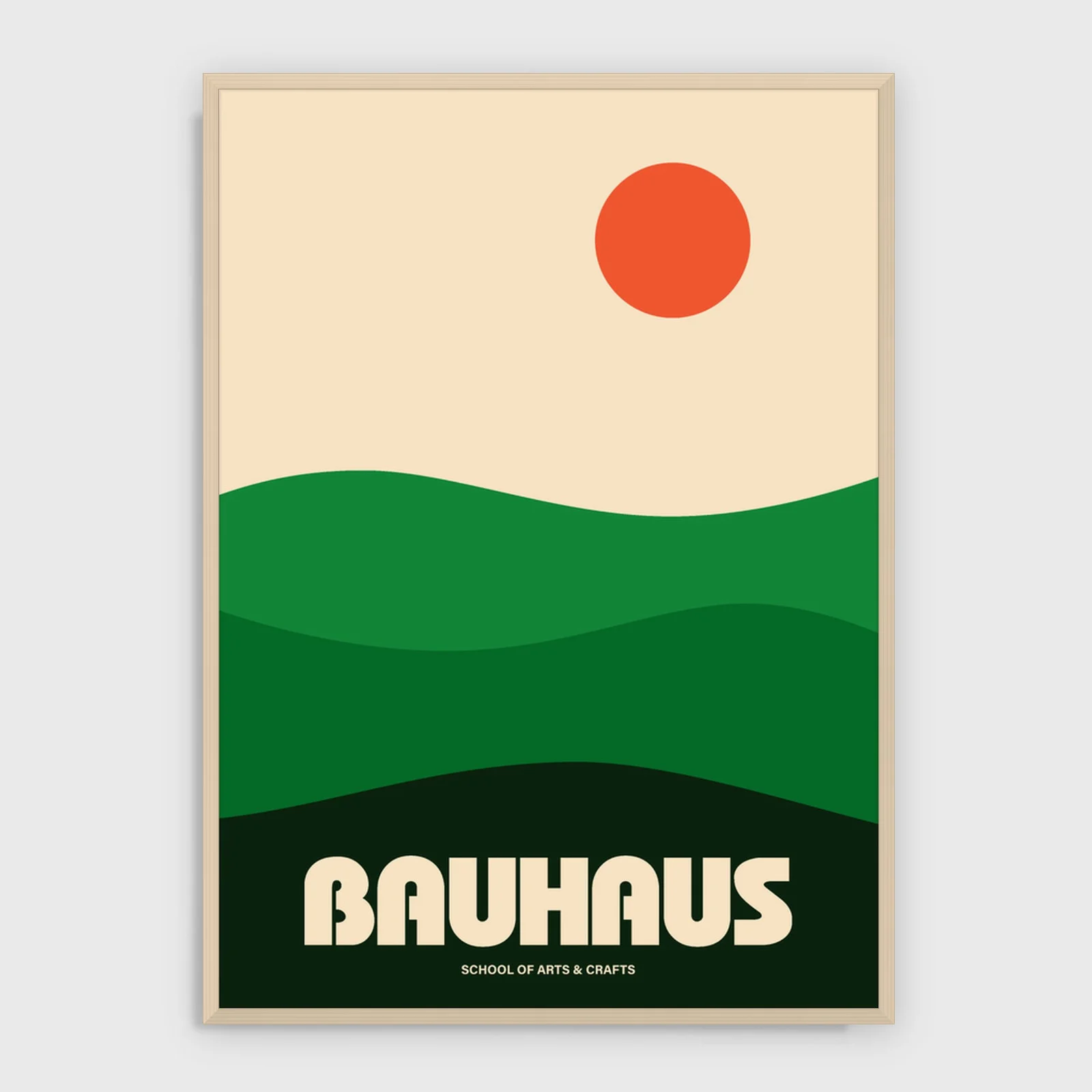 Bauhaus – Bauhaus nr 56 – akustiktavla med tryck, ljus ram