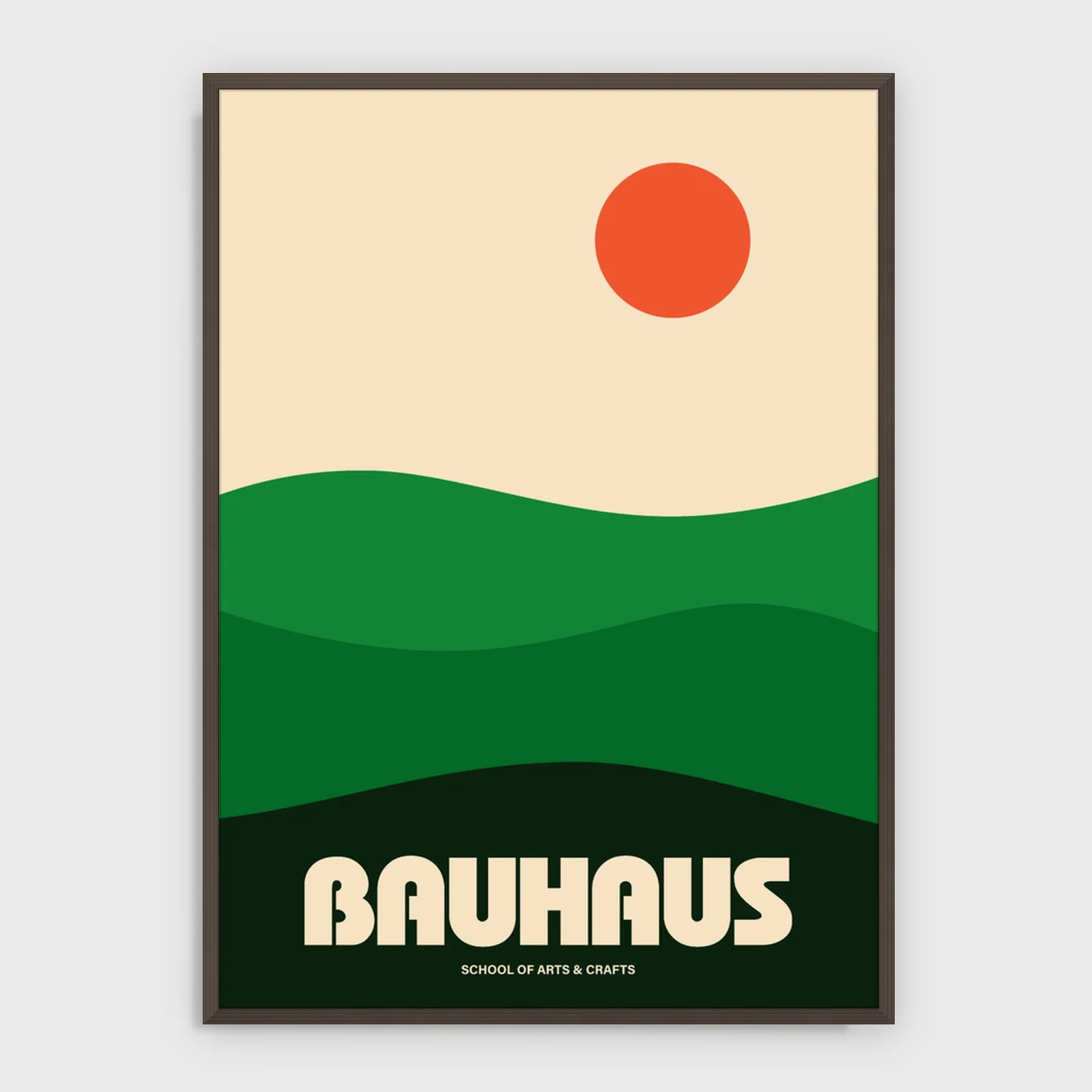 Bauhaus – Bauhaus nr 56 – akustiktavla med tryck, mörk ram