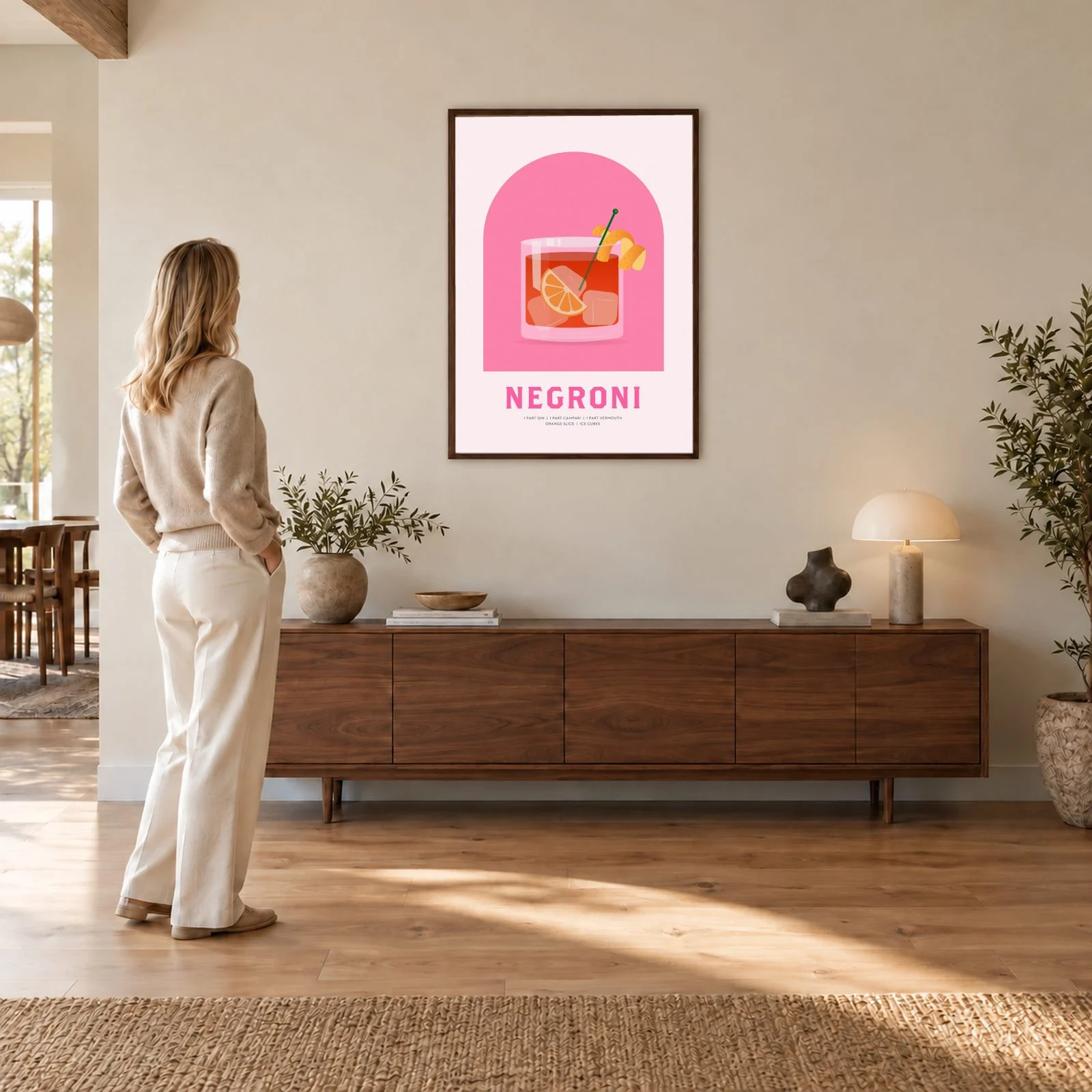 Rosa nr 85 – akustiktavla med tryck, 104×73 cm