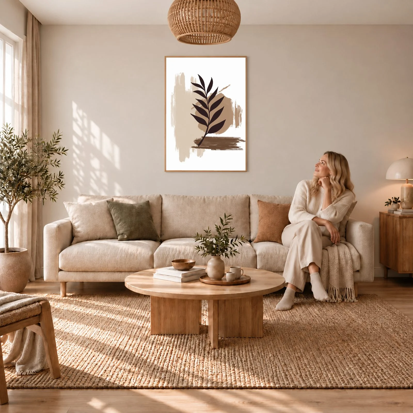 Boho nr 689 – akustiktavla med tryck, 104×73 cm