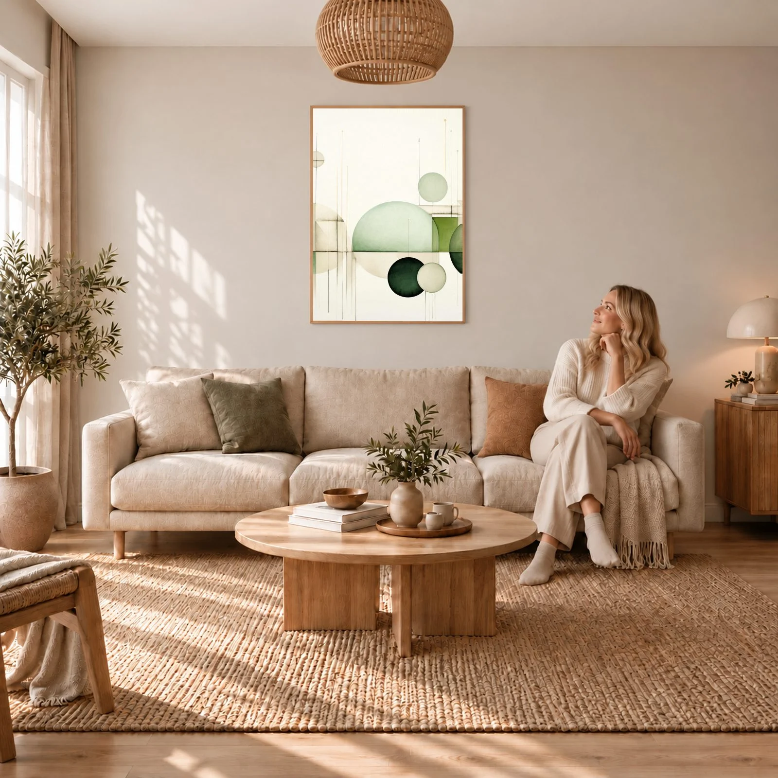 Boho nr 218 – akustiktavla med tryck, 104×73 cm