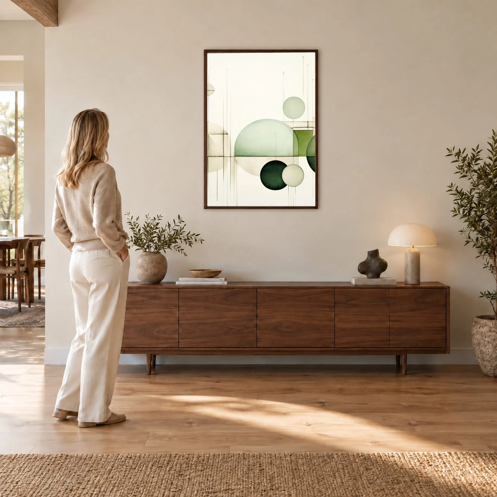 Boho nr 218 – akustiktavla med tryck, 104×73 cm