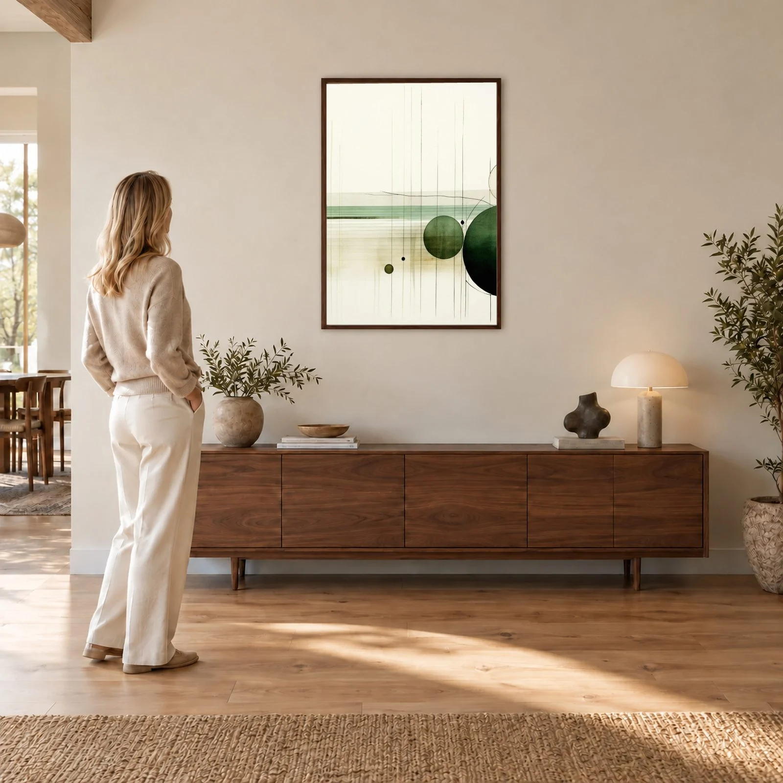Boho nr 220 – akustiktavla med tryck, 104×73 cm