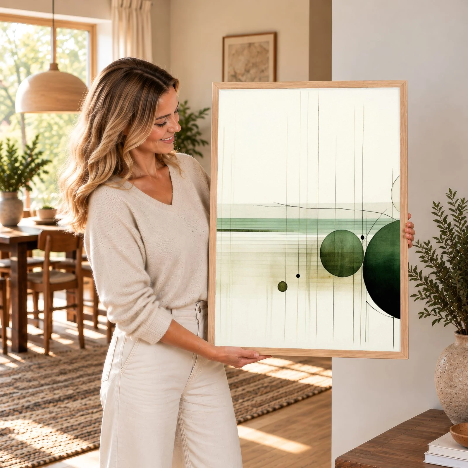 Boho nr 220 – akustiktavla med tryck, 104×73 cm