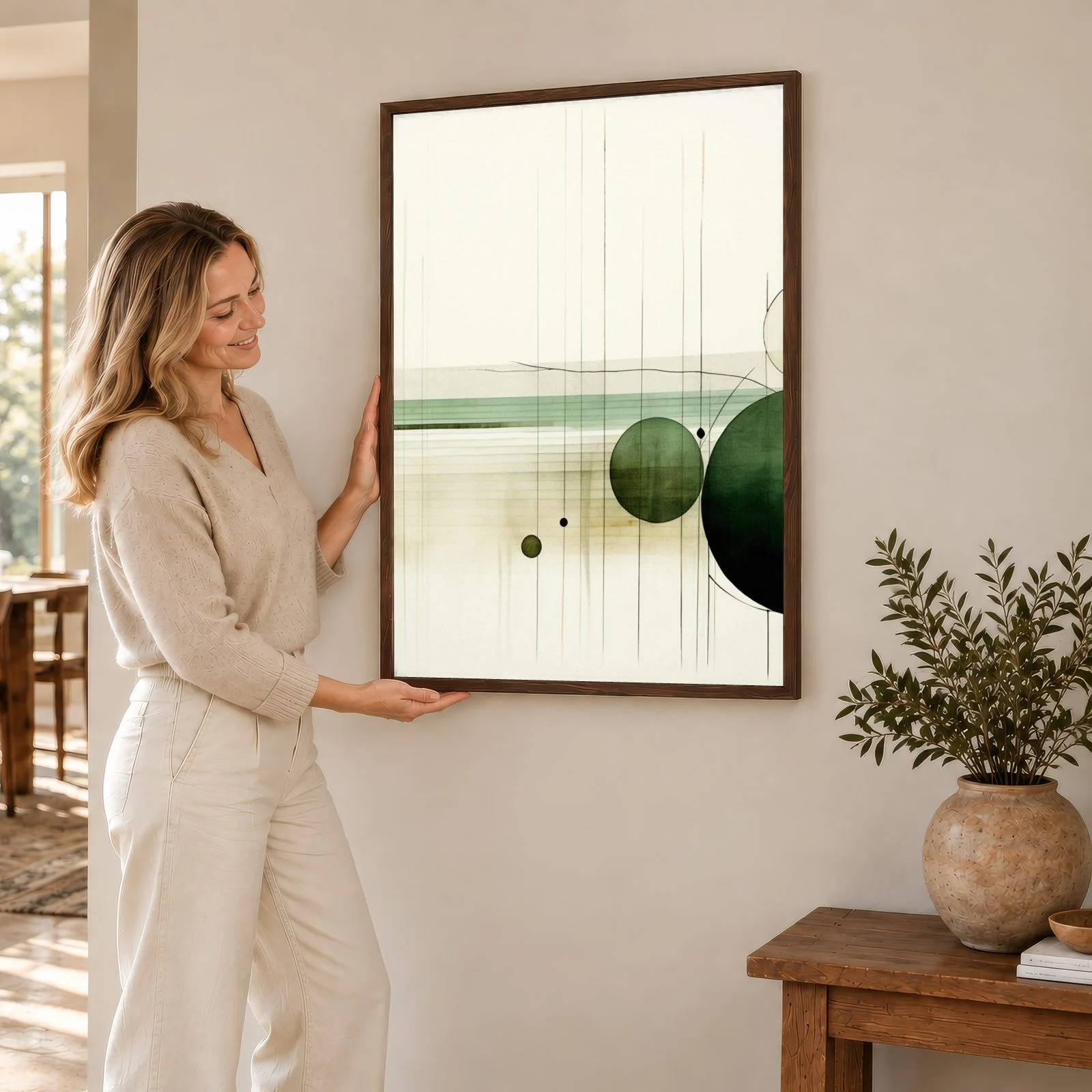 Boho nr 220 – akustiktavla med tryck, 104×73 cm