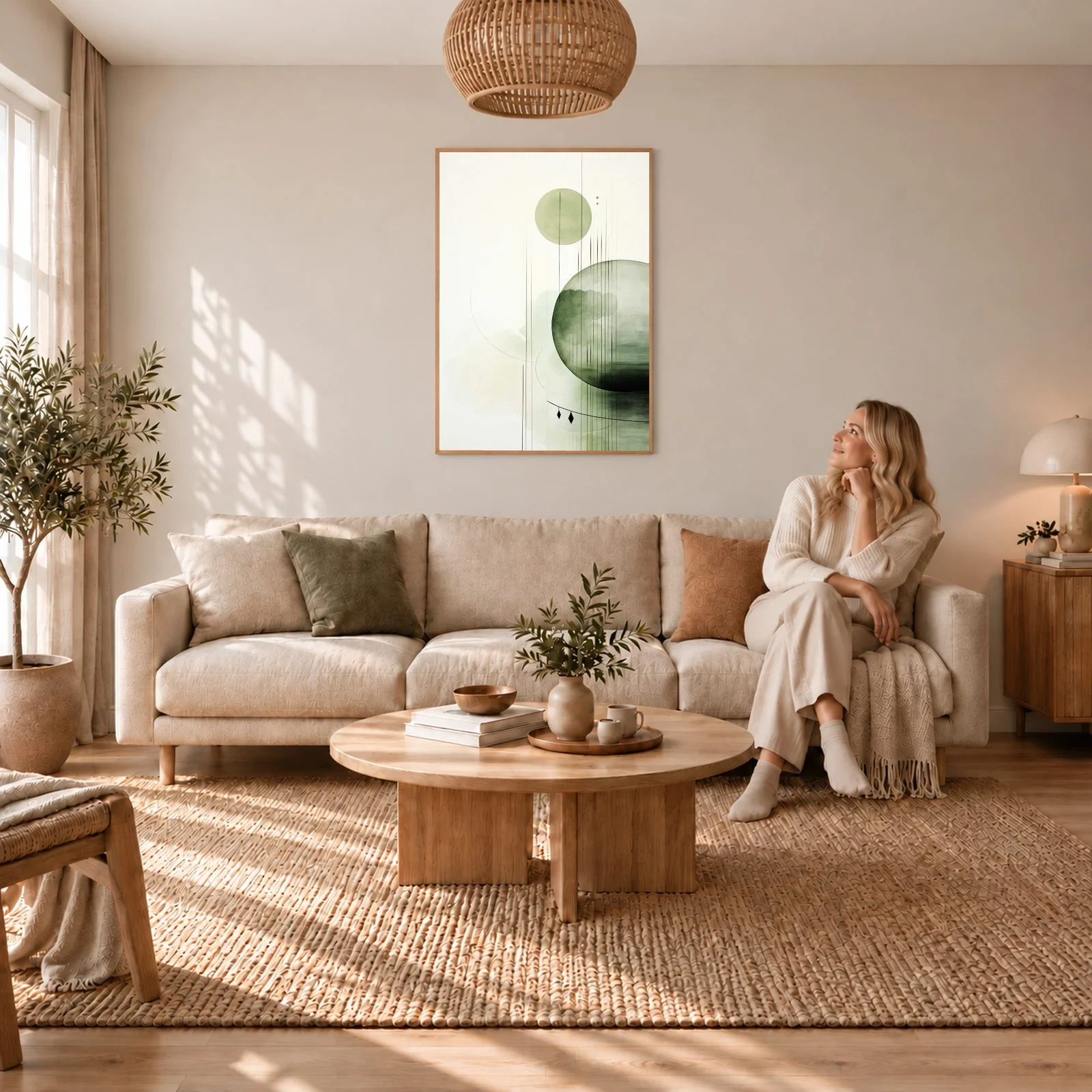 Boho nr 176 – akustiktavla med tryck, 104×73 cm