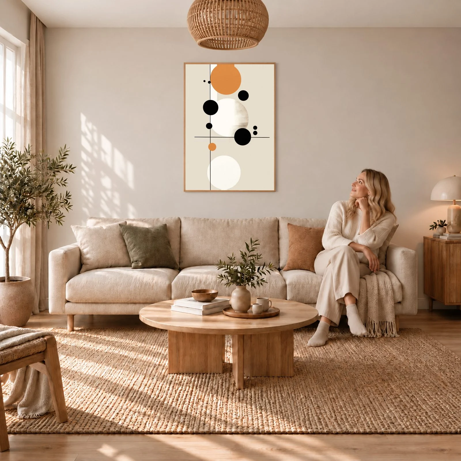 Boho nr 70 – akustiktavla med tryck, 104×73 cm