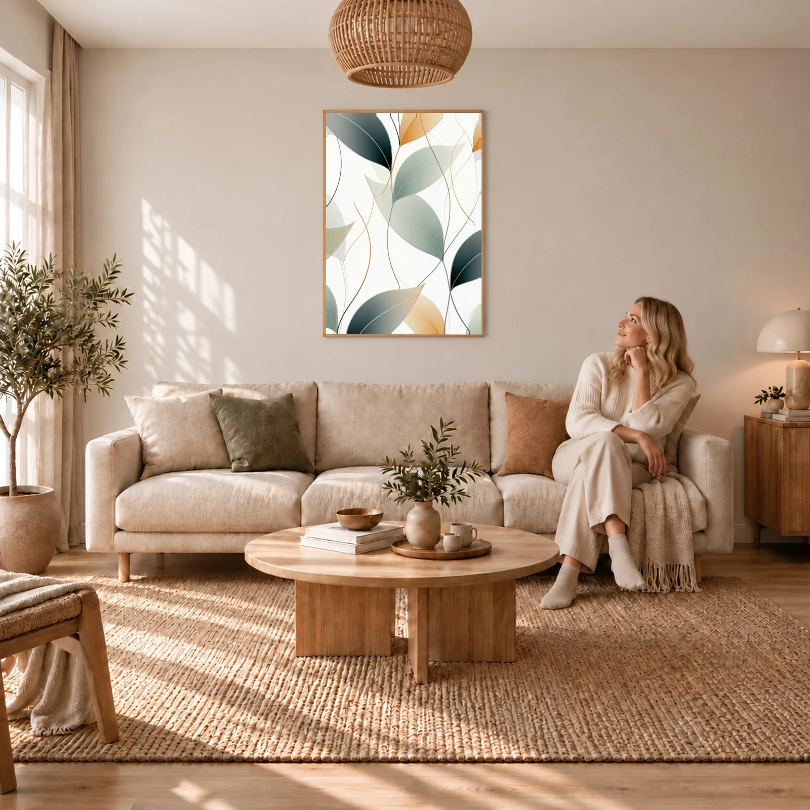 Boho nr 98 – akustiktavla med tryck, 104×73 cm