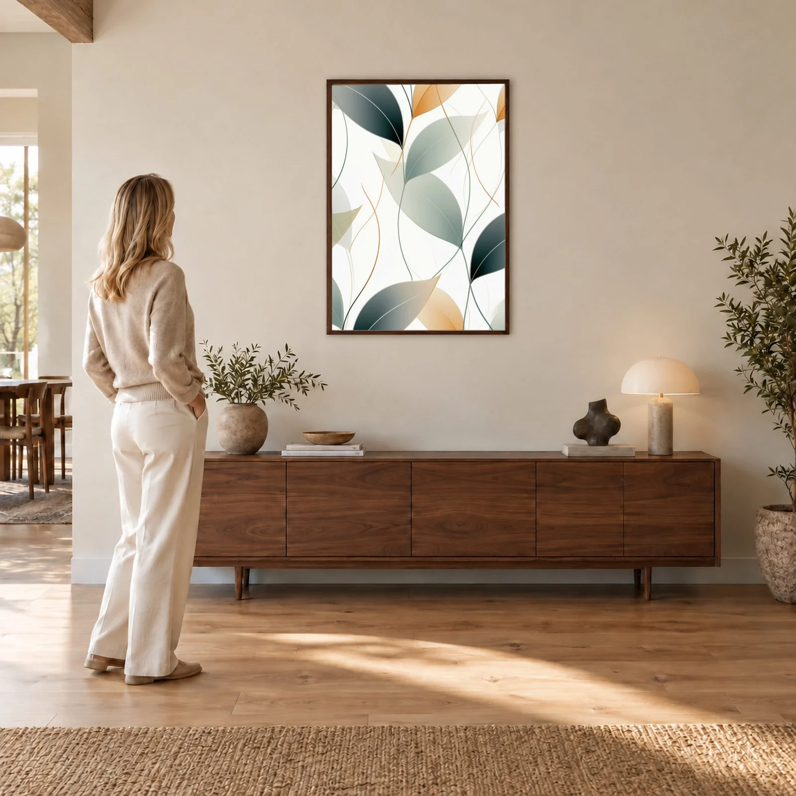 Boho nr 98 – akustiktavla med tryck, 104×73 cm