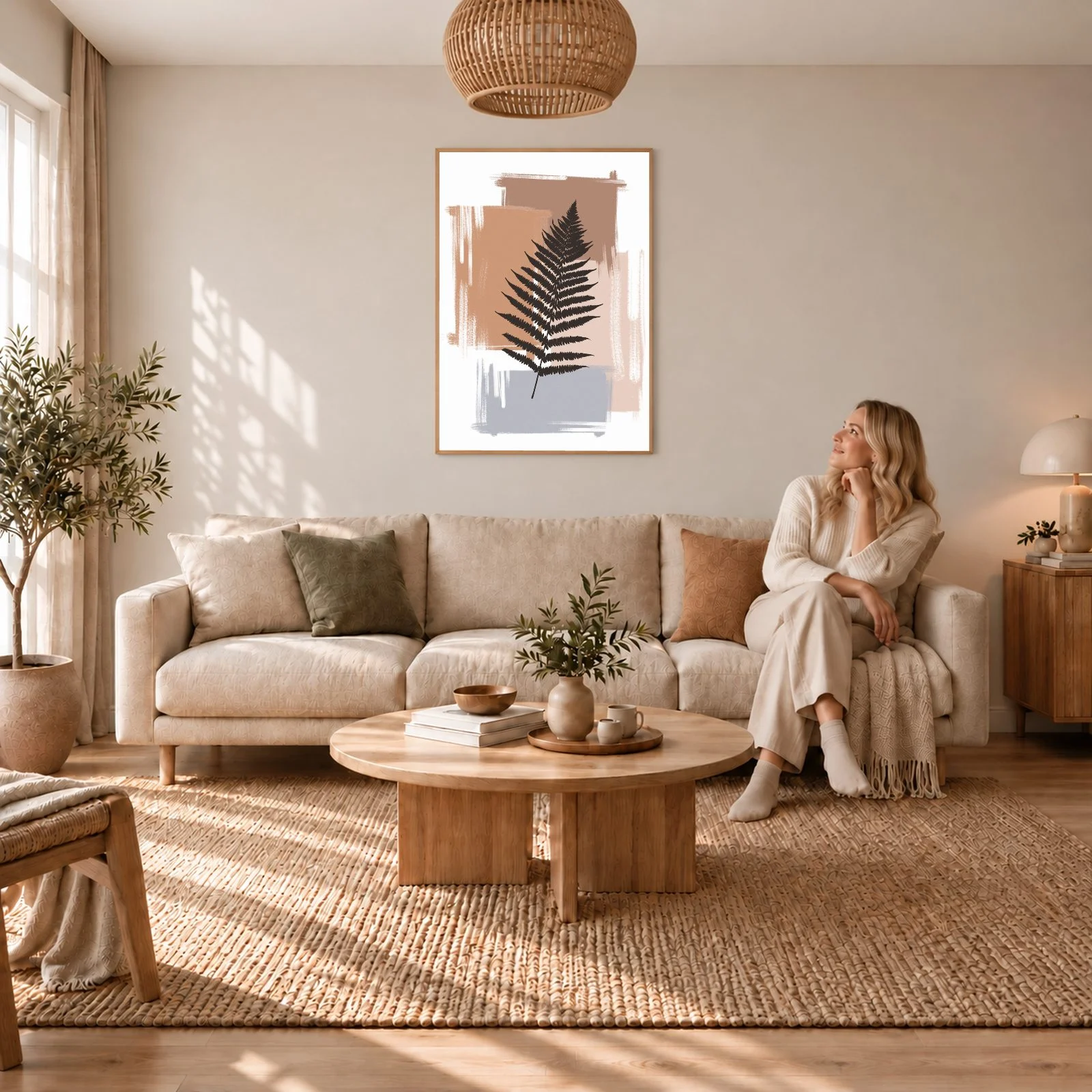 Boho nr 707 – akustiktavla med tryck, 104×73 cm