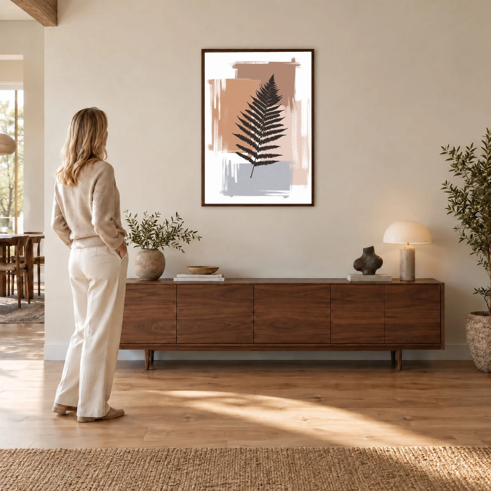 Boho nr 707 – akustiktavla med tryck, 104×73 cm