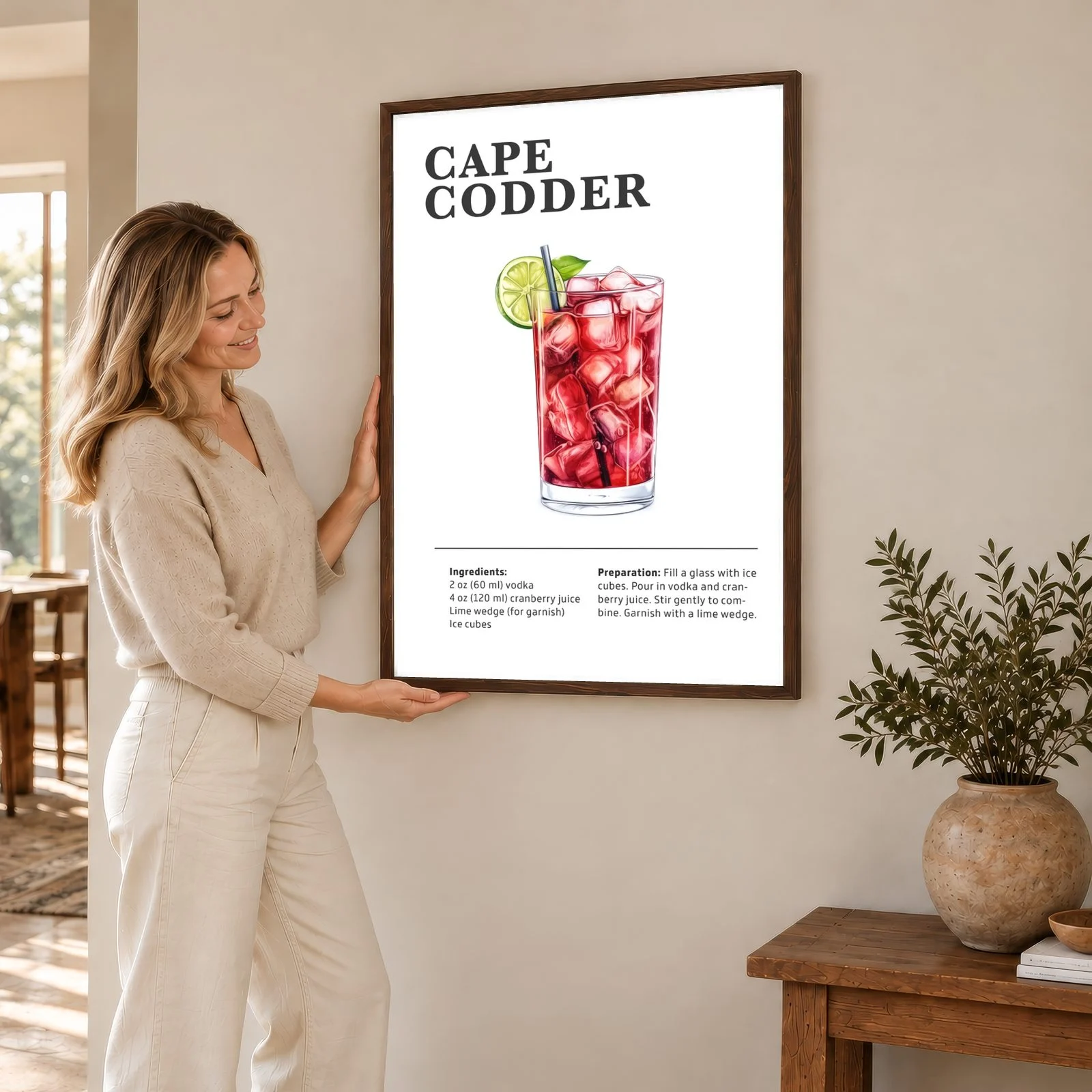 Drinkar – Cape Codder – akustiktavla med tryck